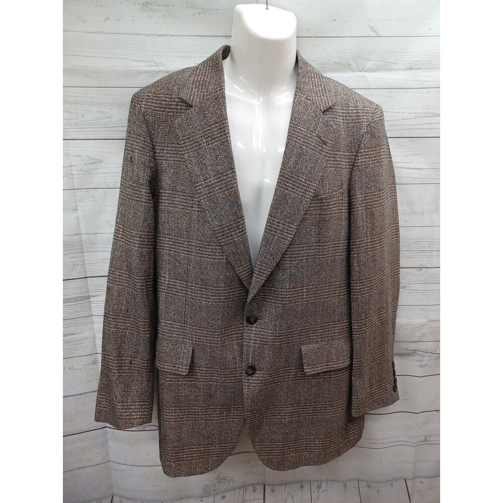 Strathmore Anderson Little Ande Mens Tweed Brown Sport Coat Blazer Wool Sz 40R